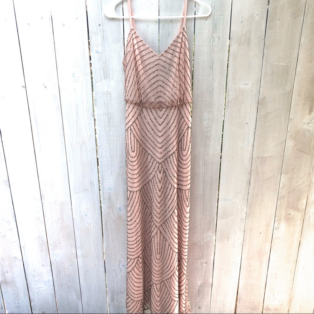 Art deco blouson beaded gown